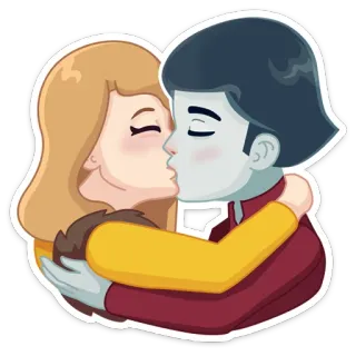 💑 6f5420ef 情侣, 亲吻, 爱, 浪漫, 卡通, 拥抱 telegram sticker