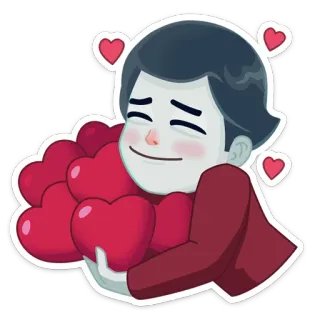 😍 d2bbbca0 爱, 心, 浪漫, 卡通, 拥抱, 喜爱, 可爱 telegram sticker