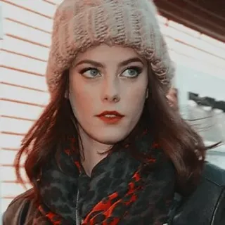 🎣 c05f586a женщина, девушка, зима, портрет, шляпа, шарф, мода, стиль whatsapp sticker