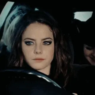 🎣 f43ecab0 женщина, машина, вождение, руль, портрет, подводка для глаз whatsapp sticker