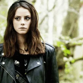 🌹 653d63a9 woman, leather jacket, portrait, brunette, outdoors, fashion, kaya scodelario telegram sticker