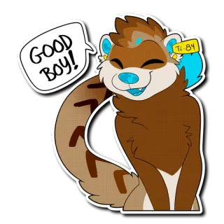 😊 307d9609 GOOD BOY! ferret, animal, cartoon, good boy, cute, pet whatsapp sticker