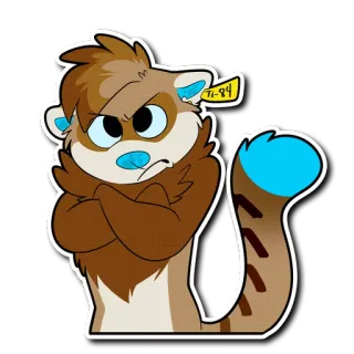 😠 4cc5bf0b TI-84 animal, cartoon, mammal, furry, otter, angry, cute whatsapp sticker