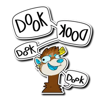 😜 6318b1ab DOOK cartoon, animal, dook, speech bubble whatsapp sticker