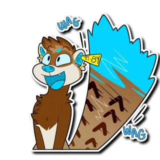 😃 e117d2b1 WAG otter, cartoon, animal, wag, cheerful, cute whatsapp sticker