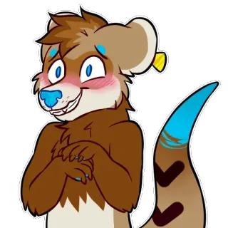 ☺️ 164ad1a2 Фурри, Животное, Милый, Мультфильм, Выдра, Антропоморфный whatsapp sticker