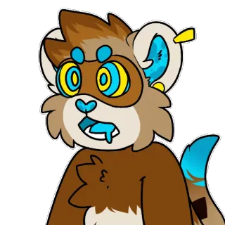 🌀 40affa59 Фурри, Антро, Животное, Мультфильм, Милый whatsapp sticker