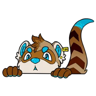 👀 51ae7025 фурри, ласка, мультфильм, животное, персонаж, милый whatsapp sticker