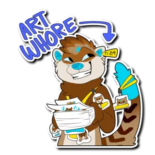 📚 7563f6d9 ART WHORE фурри, выдра, арт, шлюха, стикер, художник whatsapp sticker