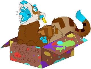 🤪 a2920002 PRECIOUS DOOK STORAGE Хорек, Dook, Хранение, Драгоценный, Коробка, Животное whatsapp sticker