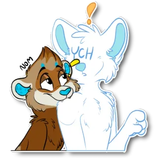 😁 d03562bb YCH, NOM Фурри, Животные, Мультик, Милый, YCH, Ням whatsapp sticker
