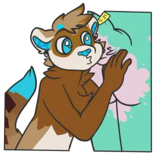 🍑 14ac23f7 Ti-84 furry, animal, sticker, anthropomorphic, cartoon telegram sticker