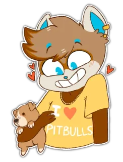 🐕 1970e4c1 I <3 PITBULLS dog, pitbull, cartoon, love, heart, animal telegram sticker
