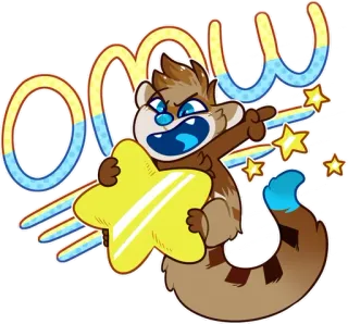 💫 5f7e0b81 OMW otter, star, cute, cartoon, omw, on my way telegram sticker