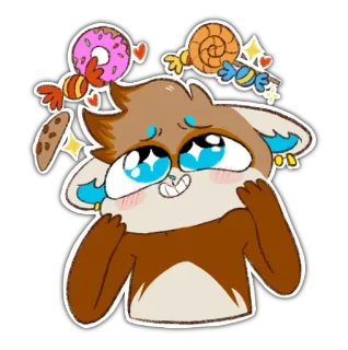 🍬 6073797c cute, cartoon, animal, sweet, donut, lollipop, cookie telegram sticker