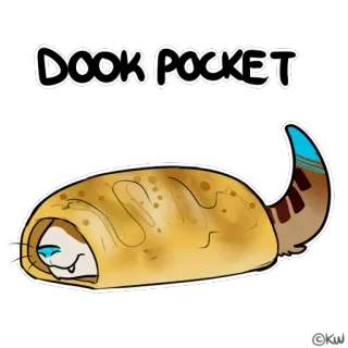 🌯 7f3393d9 DOOK POCKET cat, dook, burrito, animal, cute, funny telegram sticker
