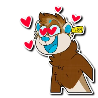 😍 96640ac3 Ti-84 otter, heart eyes, cartoon, animal, love, cute telegram sticker