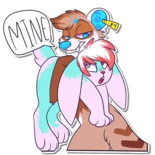 😏 ad7e1315 MINE furry, animal, cartoon, cute, possession, ownership telegram sticker