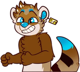 😃 d5b36e93 Ti-84 otter, animal, cartoon, furry, digital art, cute telegram sticker