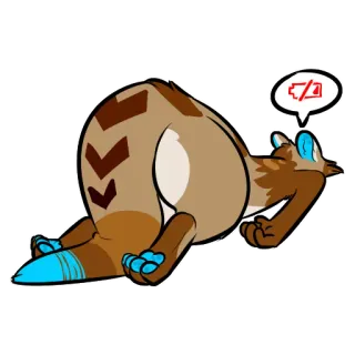 😪 d5bd3b09 animal, cartoon, low battery, sad, exhausted, furry telegram sticker