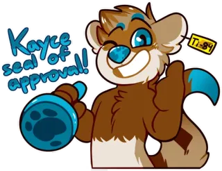👍 d6717237 Kayce seal of approval! seal, approval, kayce, cartoon, animal, cute telegram sticker