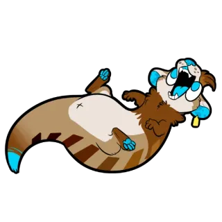 😆 f83834c5 ferret, animal, cartoon, cute, funny, happy, playful telegram sticker