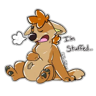 🍽 32999397 I'm Stuffed... 퍼리, 인형, 만화, 의인화, 동물, 지침 telegram sticker