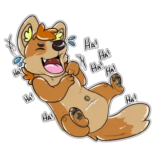 🤣 3b5260b4 HA! HA! HA! HA! HA! HA! HA! 개, 웃음, 행복한, 만화, 동물, 유머, 웃긴 telegram sticker
