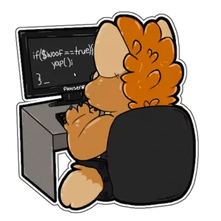 🖥 4e88d706 if($woof == true){
yap();} 동물, 개, 컴퓨터, 프로그래밍, 퍼리 telegram sticker