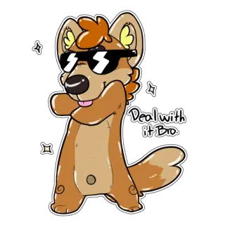 😎 9cb8d3f5 Deal with it Bro. 어쩔티비, 퍼리, 선글라스, 만화, 동물, 귀여운, 밈 telegram sticker