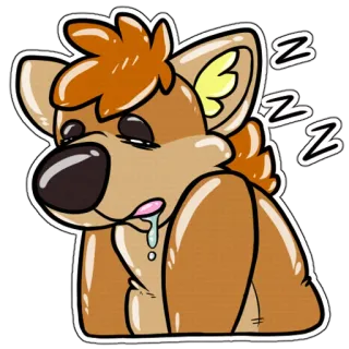 💤 9cc6b1a4 ZZZ 자는, 동물, 갈색, 개, 피곤한, 귀여운, 만화 telegram sticker