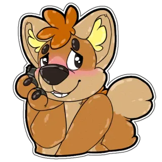 ☺️ cea7bf30 퍼리, 만화, 동물, 귀여운, 강아지, 귀, 행복한, 홍조 telegram sticker