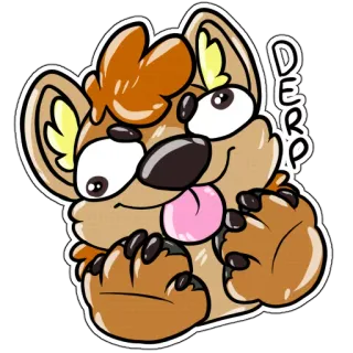 😜 f9882b7c DERP 만화, 동물, 데프, 귀여운, 퍼리 telegram sticker