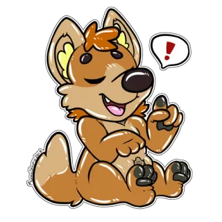 🤓 fe3d871b 개, 느낌표, 만화, 귀여운, 일러스트 telegram sticker