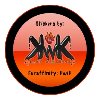 © b28afe0d Stickers by: KWIK CONCEPTS Furaffinity: Kwik adesivo, furry, impronta zampa, kwk, kwik telegram sticker