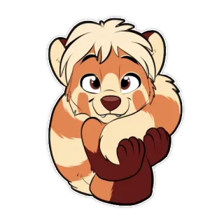 ☺️ ce77483e panda rosso, furry, carino, antropomorfo, animale, cartone animato telegram sticker