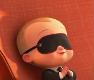😴 1245a803 Boss Baby The Boss Baby малыш, повязка на глаза, босс-молокосос, мультфильм, персонаж telegram sticker