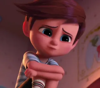😔 7859cf4d Tim Templeton The Boss Baby Мультфильм, Мальчик, Грустный, Анимированный, Персонаж telegram sticker