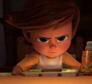 😠 83b08f78 Tim Templeton The Boss Baby мультфильм, гнев, обед, персонаж, анимация telegram sticker