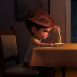 😒 c11af9dc Tim Templeton The Boss Baby анимация, малыш, стол, сок, мультфильм telegram sticker