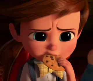 😔 c2e785da Boss Baby The Boss Baby Мультфильм, Малыш, Печенье, Милый, Босс-молокосос telegram sticker