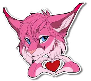 😍 c575bed8 кот, розовый, сердце, любовь, пушистый, животное, мультик, милый telegram sticker