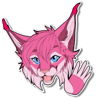🖐 d2227844 стикер, кот, розовый, пушистый, животное, мультфильм telegram sticker
