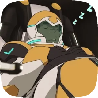 😴 74d8c26c Hunk Voltron спящий, аниме, мультфильм, космос, робот, пилот telegram sticker