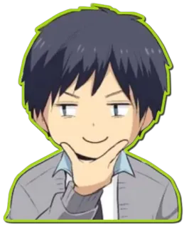 🤔 0fb2ce11 Anime, Menino, Pensando, Desenho animado, Personagem, Mangá whatsapp sticker