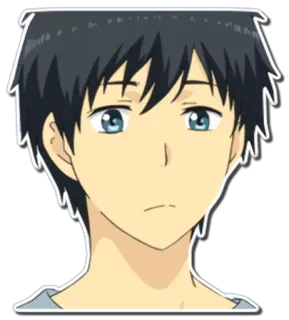 🤨 35f4b150 anime, adesivo, desenho animado, masculino, retrato, animação whatsapp sticker