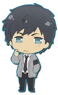 🤔 396b0d64 Anime, Desenho animado, Mangá, Personagem, Menino, Bonito, Chibi whatsapp sticker