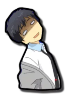 😵 3df78331 Anime, Mangá, Estudante, Menino, Desenho animado, Expressão whatsapp sticker