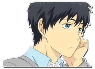 🤔 4825cee3 Anime, Masculino, Menino, Pensativo, Pensando whatsapp sticker