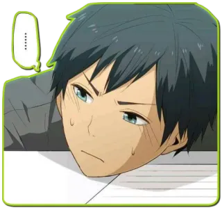 🤨 4df0af4b ...... Anime, Menino, Pensando, Mangá, Kawaii whatsapp sticker